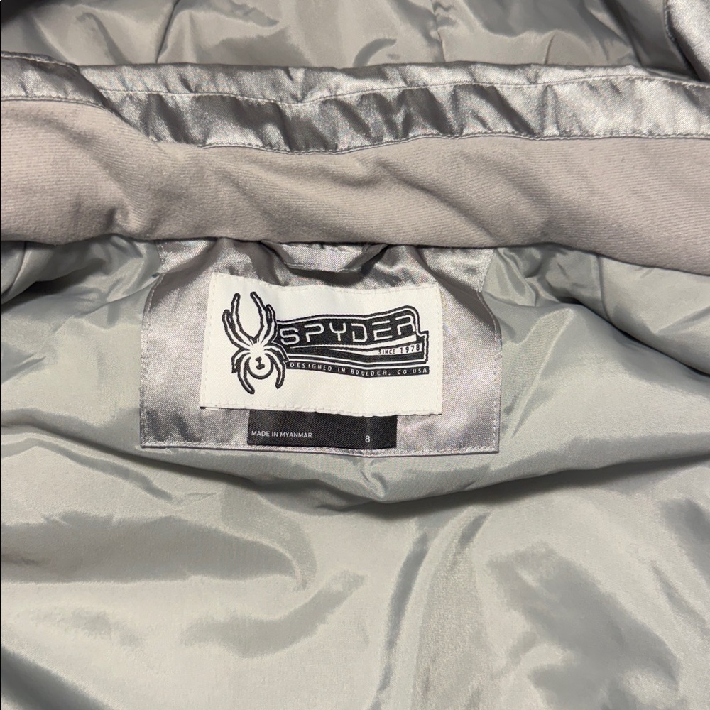Spyder Girls Lola Insulated Ski or Snow Jacket Silver - Picture 3 of 13